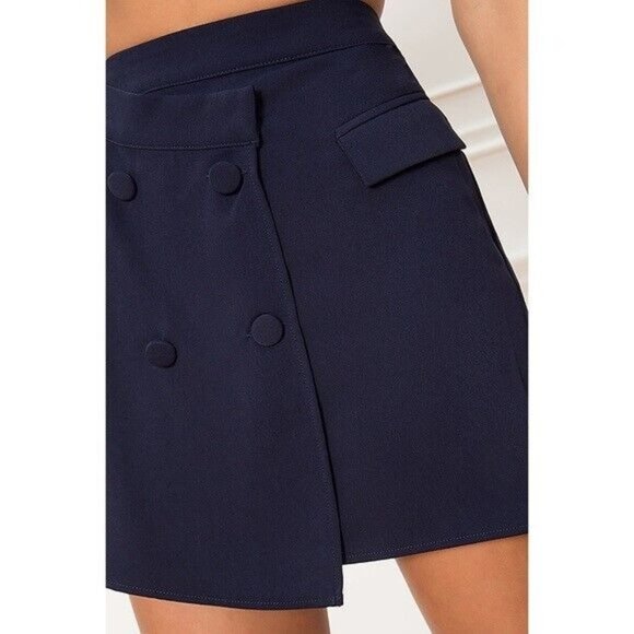 Superdown x Revolve Lizette Double Breasted Mini Skirt Navy Blue Women Size M - Picture 6 of 11